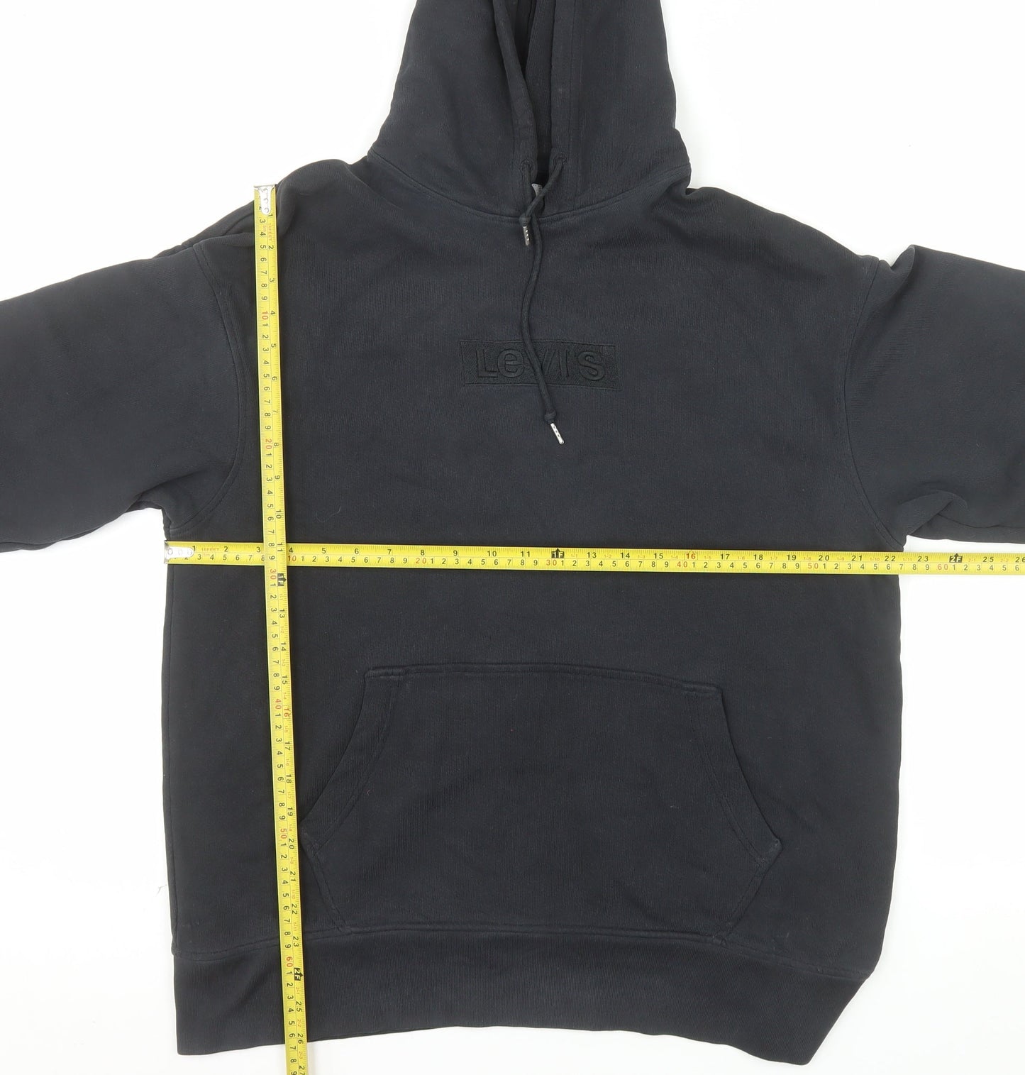 Levi's Men's Black Pullover Hoodie L Logo Fleece Sweatshirt