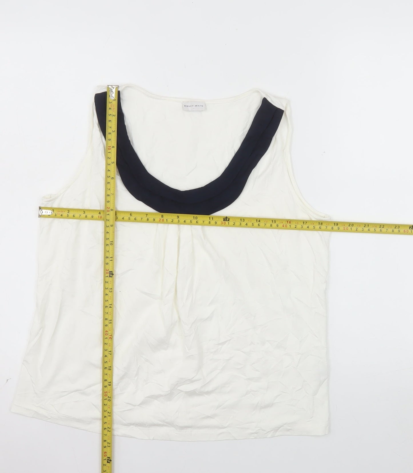 Minuet Petite Women's Ivory Sleeveless Jersey Tank Top UK 16