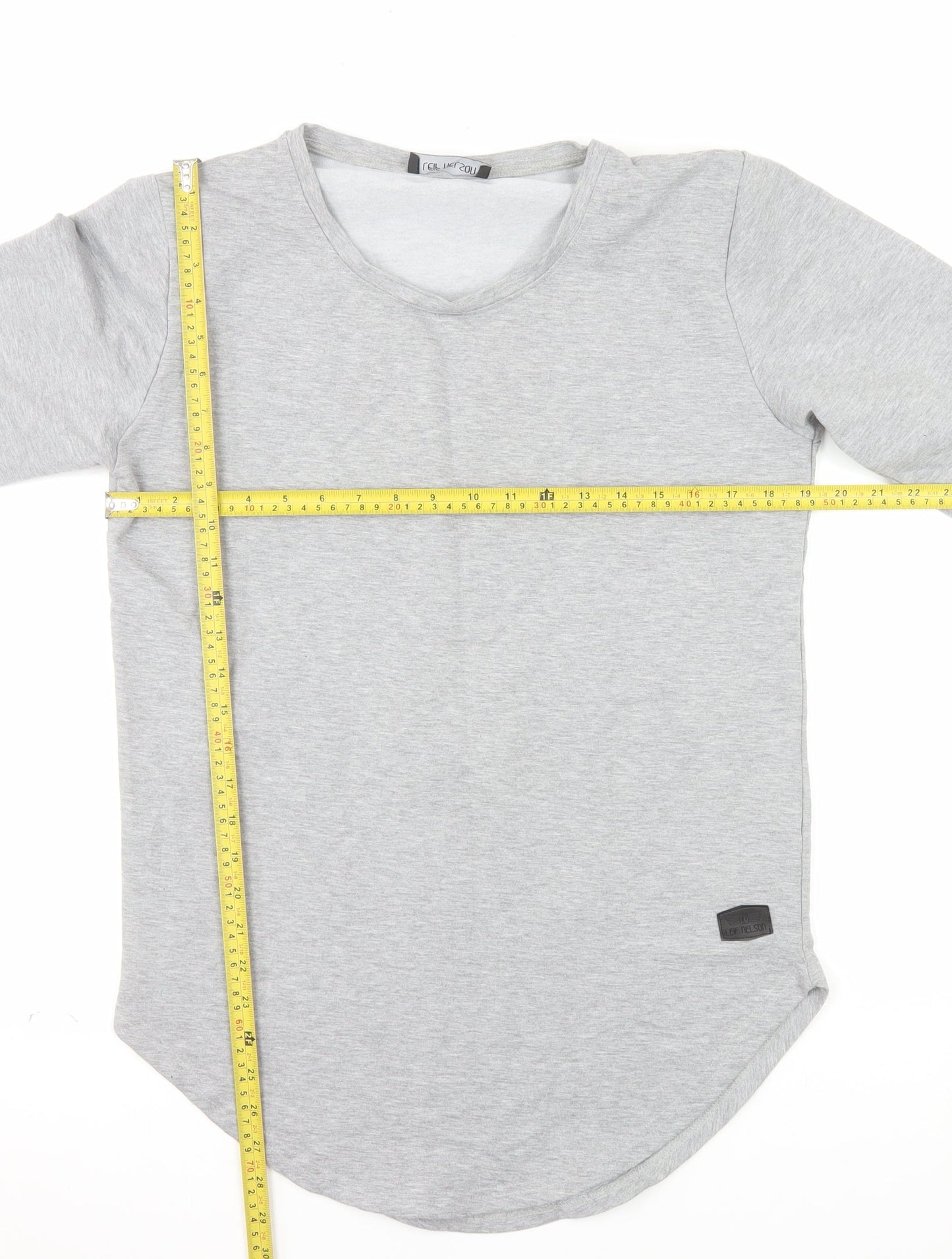 Leif Nelson Women's Grey Long Sleeve Basic Jersey T-Shirt M