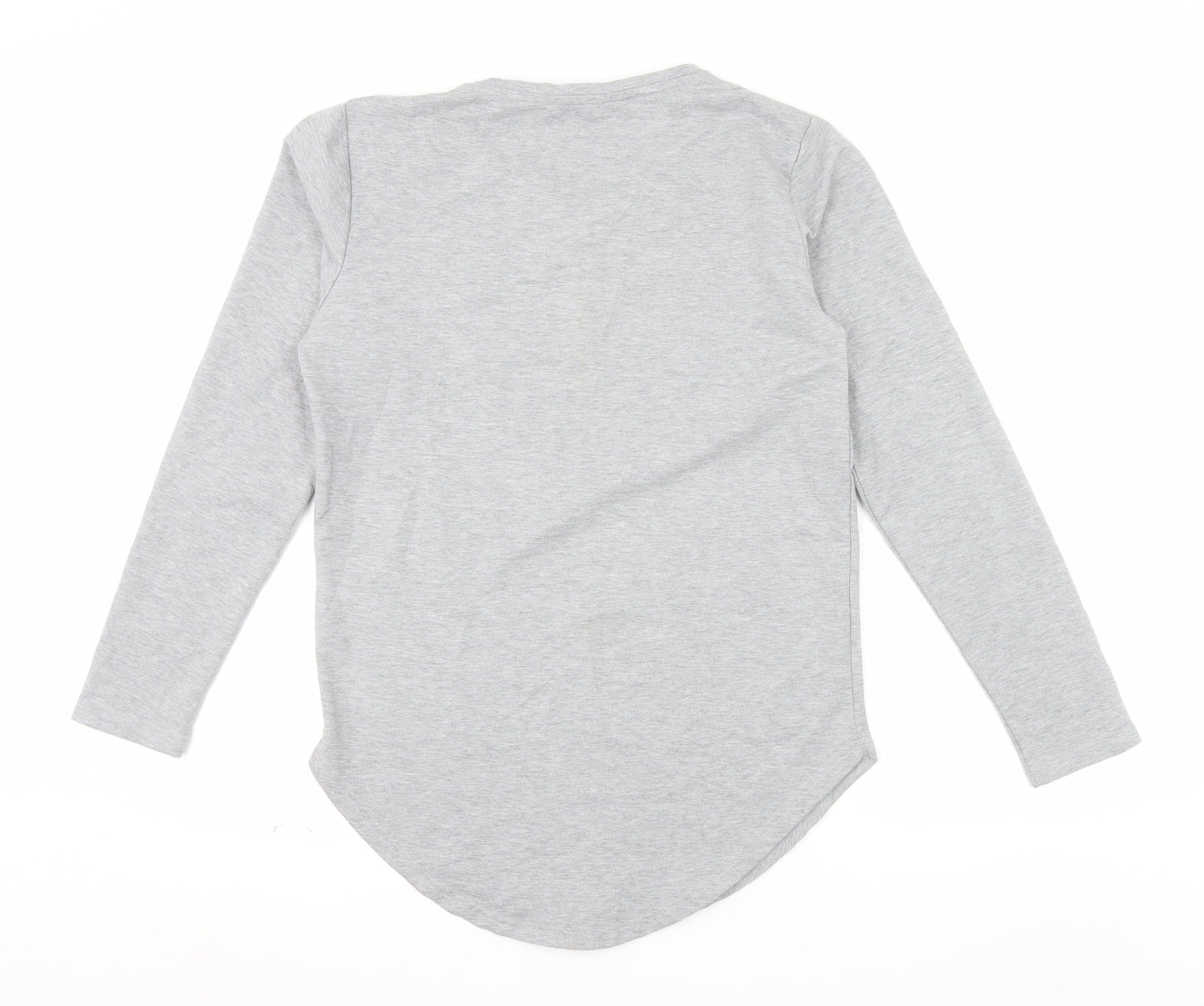 Leif Nelson Women's Grey Long Sleeve Basic Jersey T-Shirt M