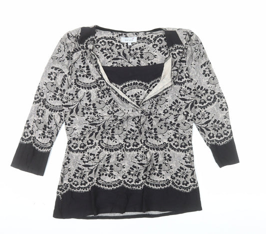 Marks and Spencer Per Una Women's Black Floral Tunic Blouse Size 12