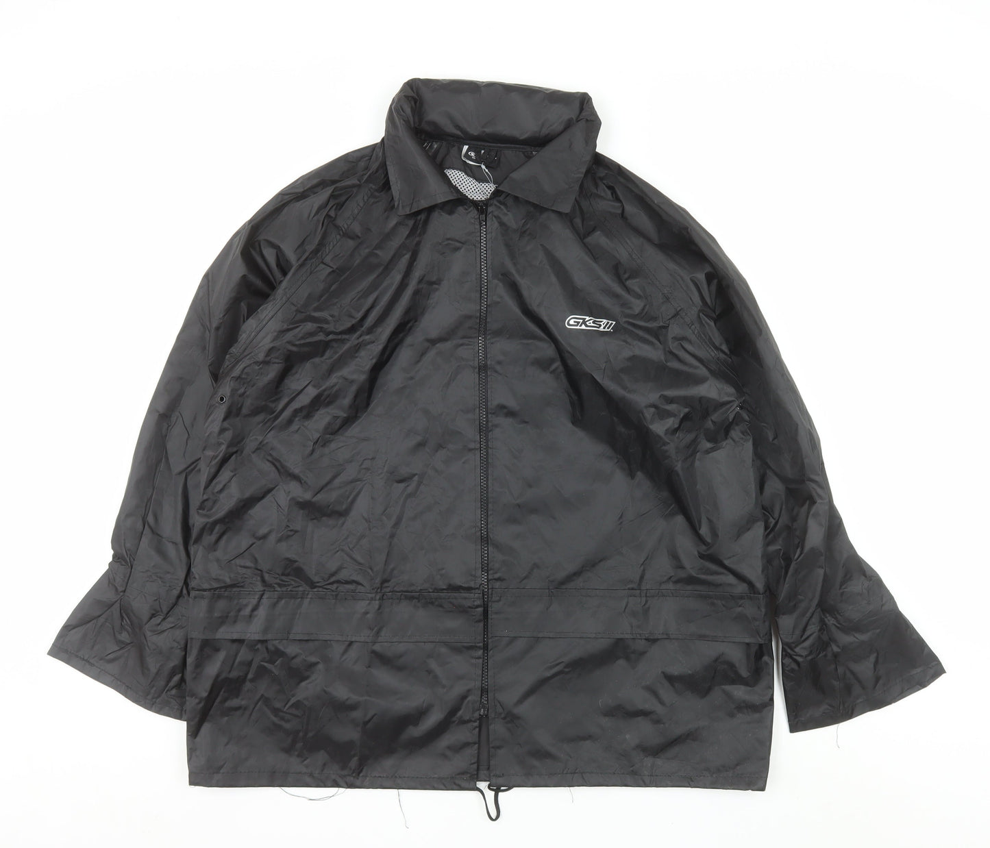 GKS Men’s Black Waterproof Full Zip Outdoor Rain Jacket L