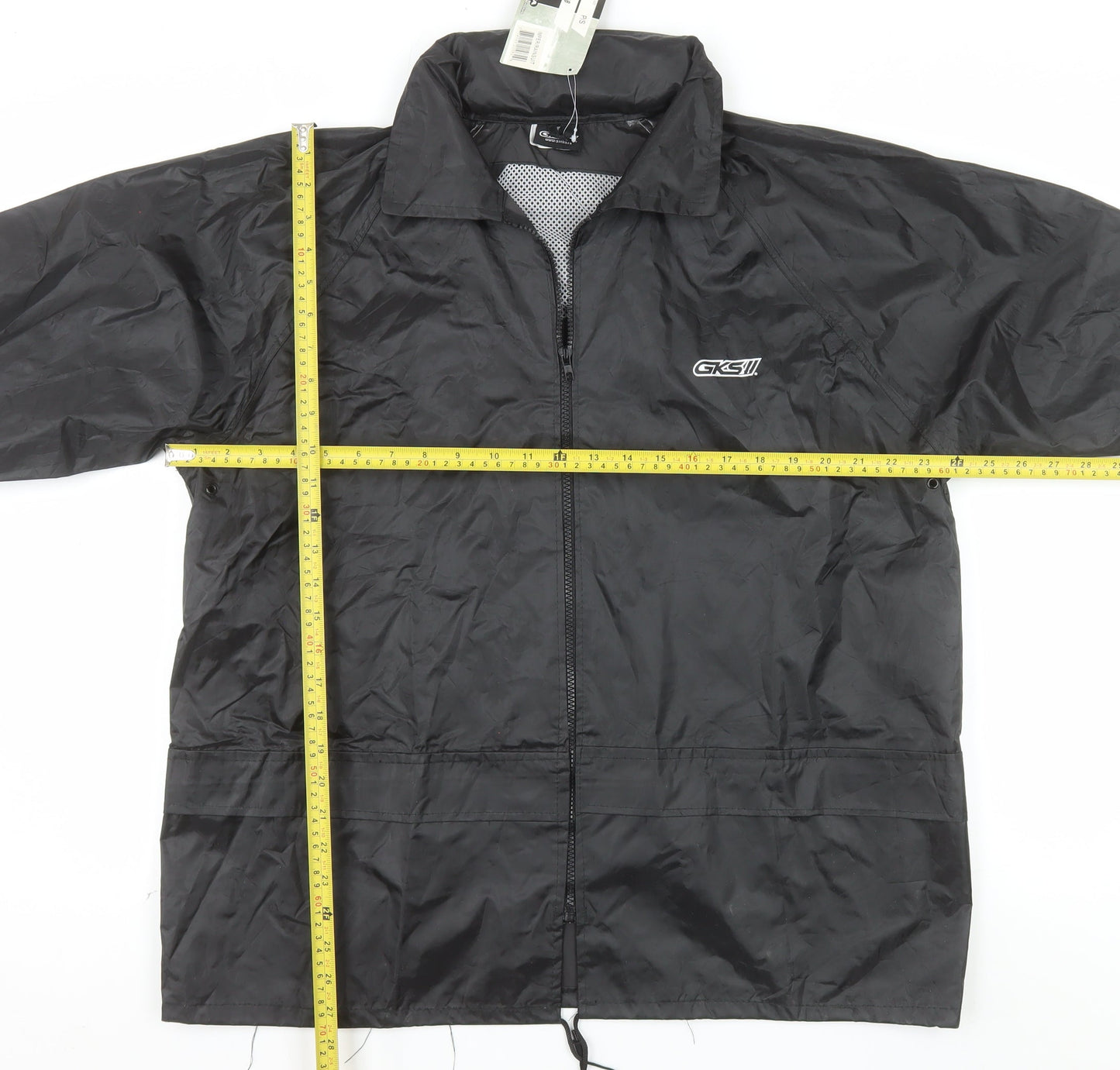 GKS Men’s Black Waterproof Full Zip Outdoor Rain Jacket L
