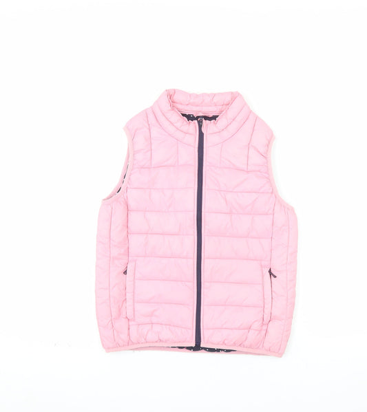 Crew Clothing Girls Pink Puffer Gilet 8-9 Years Quilted Lightweight Vest