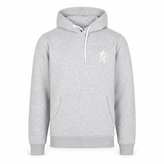 GK Men's Grey Pullover Hoodie Size L Fleece Logo Sweatshirt