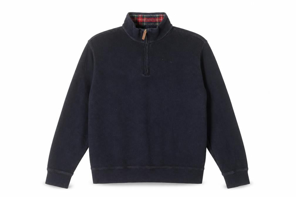 Lands' End Men's Black 1/4 Zip Cotton Pullover Sweatshirt M