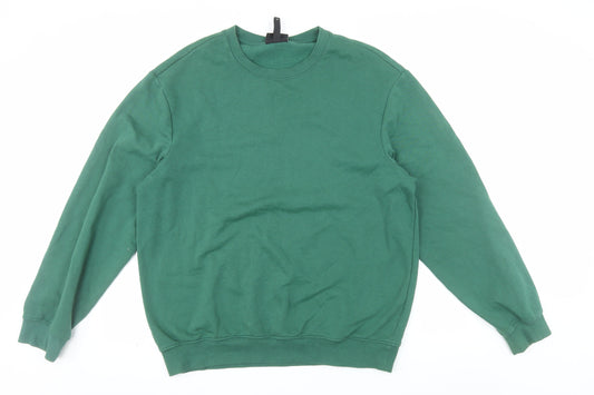H&M Men’s Green Relaxed Fit Pullover Sweatshirt Size L