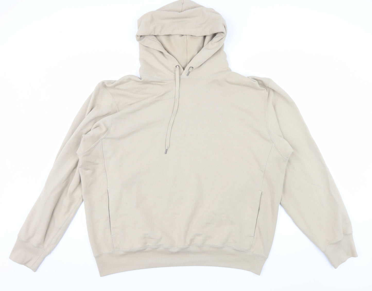Uniqlo Men’s Beige 2XL Pullover Hoodie Fleece Cotton Blend
