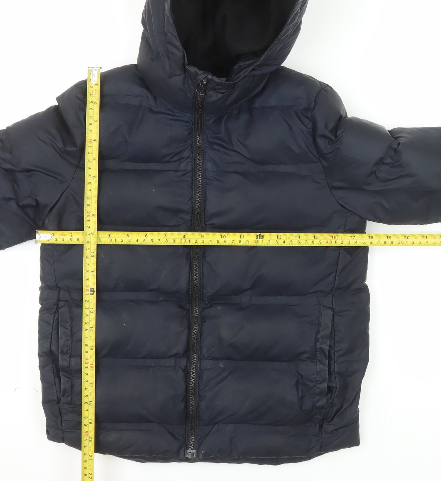Next Boys Blue Hooded Puffer Jacket 9 Years Winter Mid-Length