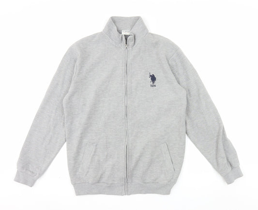 U.S. Polo Assn. Men's Grey Full Zip Sweatshirt XL Logo
