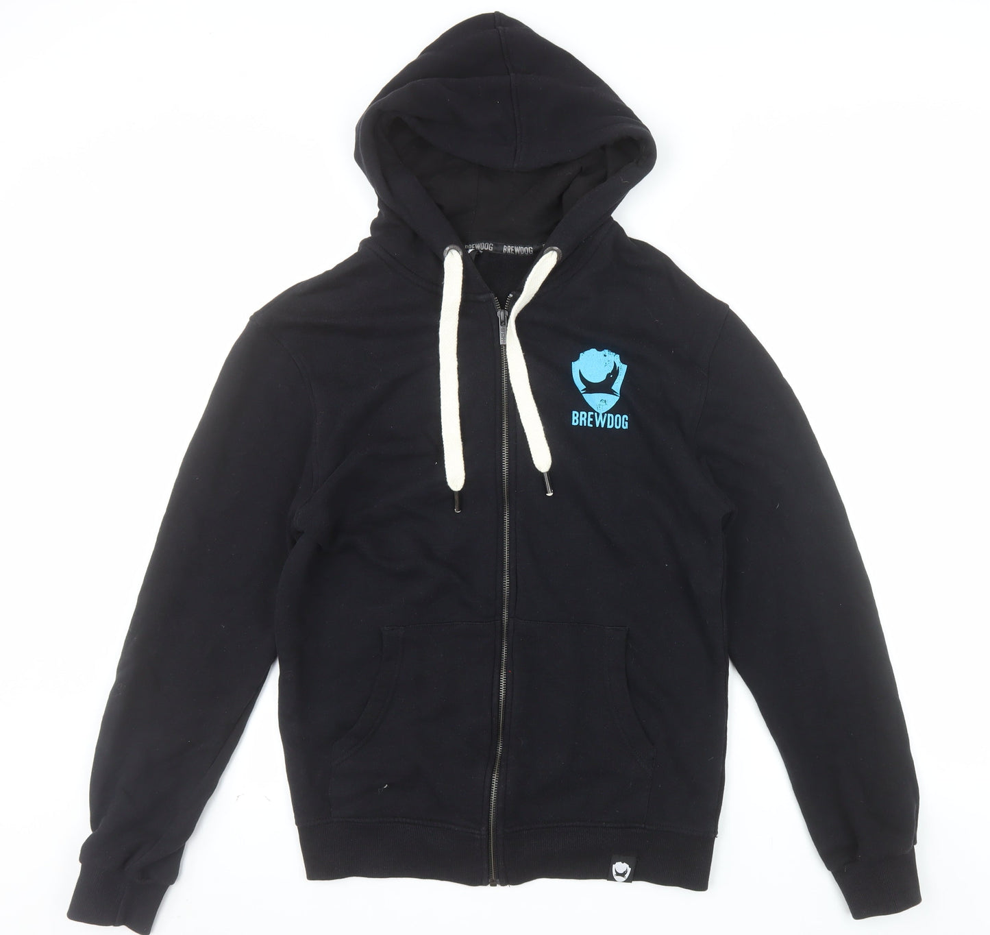 BrewDog Men's Black Full Zip Hoodie Small Beer Logo Sweatshirt