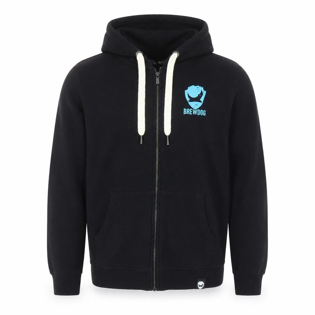 BrewDog Men's Black Full Zip Hoodie Small Beer Logo Sweatshirt