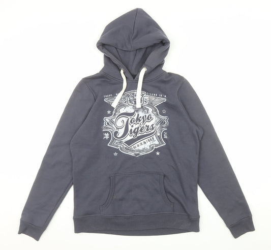 New Look Vintage Edition Women Grey Tokyo Tigers Pullover Hoodie Size 14
