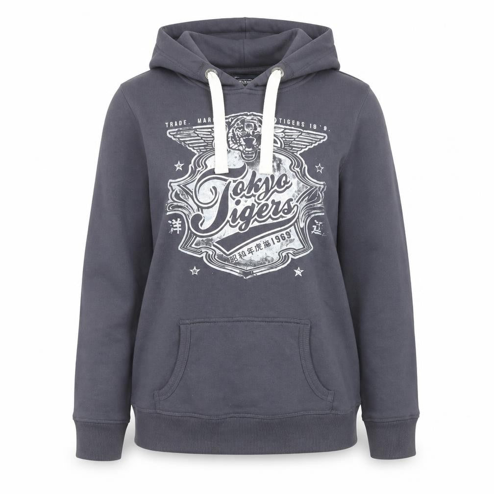 New Look Vintage Edition Women Grey Tokyo Tigers Pullover Hoodie Size 14