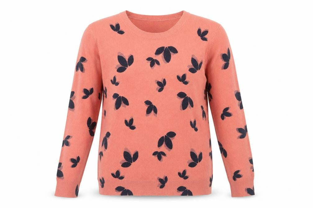 Marks and Spencer Women’s Pink Floral Jumper Size 14 Acrylic Knit