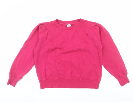 Hush Womens Pink Crew Neck Long Sleeve Pullover Sweatshirt M