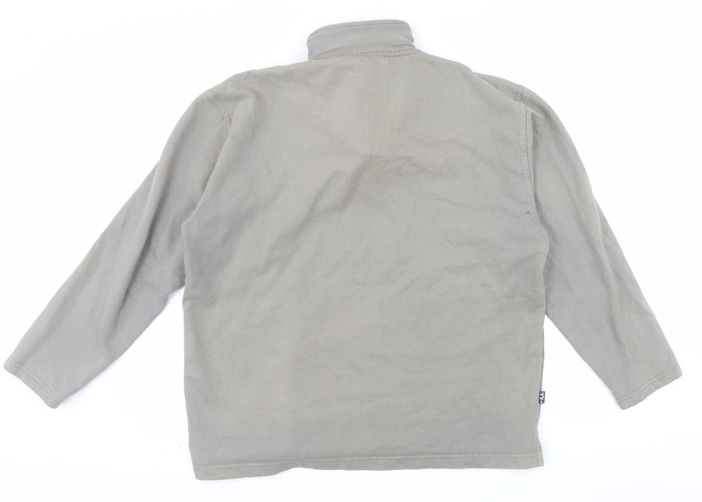 FILA Men's Brown 1/4 Zip Pullover Sweatshirt Size M Vintage Logo