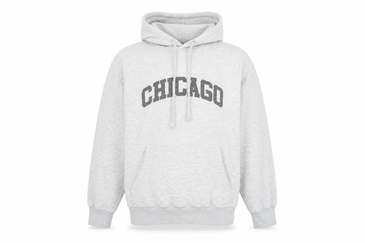PRETTYLITTLETHING Unisex Grey Chicago Pullover Hoodie Size S