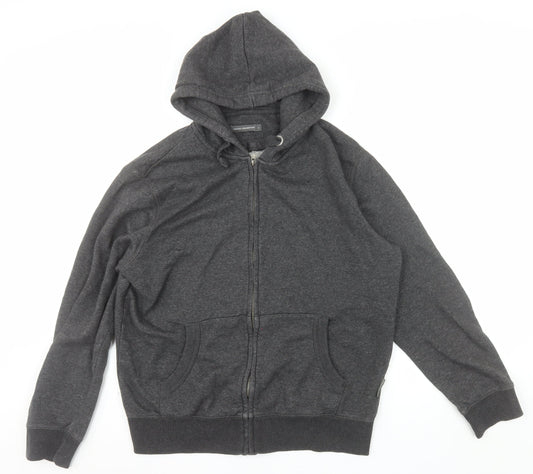 French Connection Men's Grey Full Zip Hoodie Size L