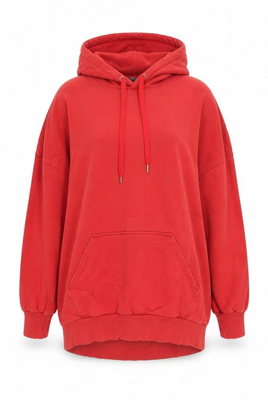 & Other Stories Women's Red Pullover Hoodie Size 14 Cotton Casual