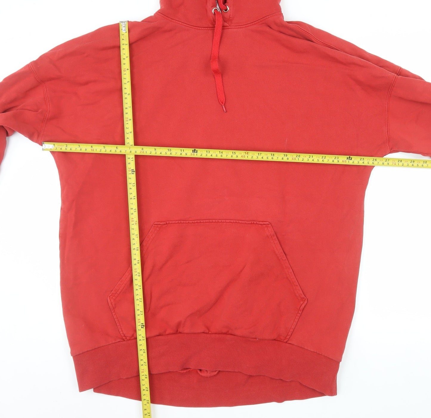& Other Stories Women's Red Pullover Hoodie Size 14 Cotton Casual