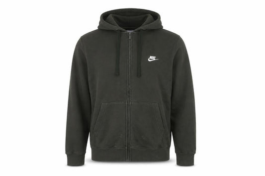 Nike Men's Green Full Zip Hoodie Size M Regular Fit Logo Fleece