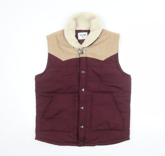 Cedar Wood State Men's Brown Size M Quilted Padded Bodywarmer Waistcoat