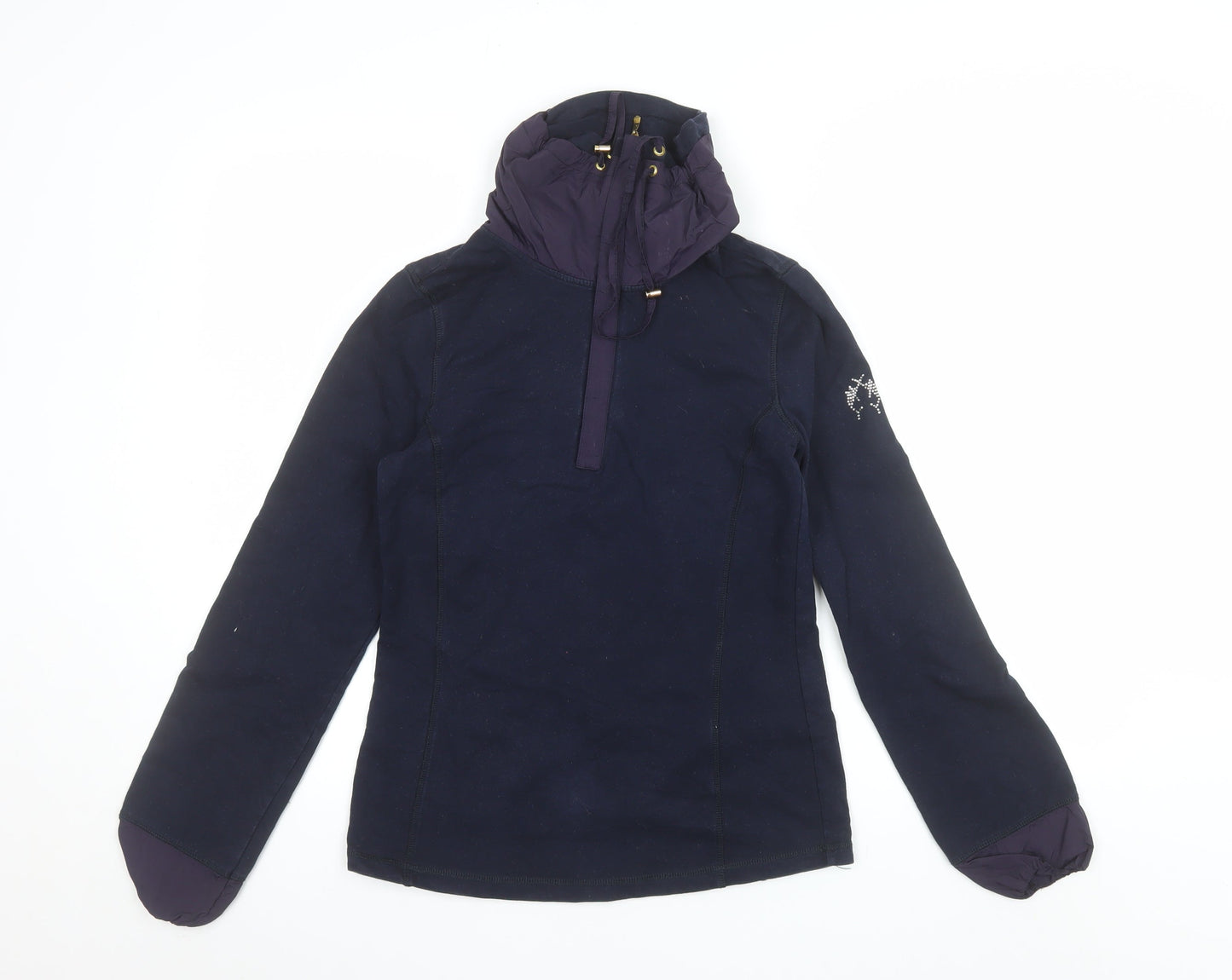 Lisa Campione Womens Navy Pullover Hoodie Size 10 Cotton Blend
