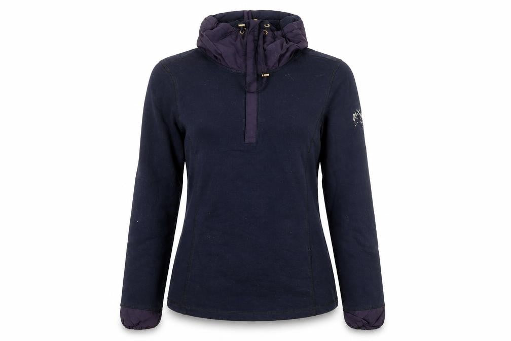 Lisa Campione Womens Navy Pullover Hoodie Size 10 Cotton Blend