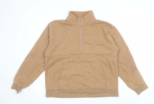 Active Women’s Beige 1/4 Zip Pullover Sweatshirt S
