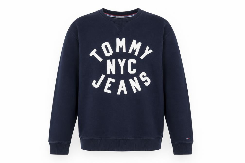 Tommy Jeans Men's Blue Small Relaxed Fit Logo Sweatshirt