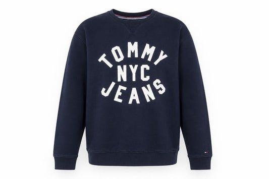 Tommy Jeans Men's Blue Small Relaxed Fit Logo Sweatshirt