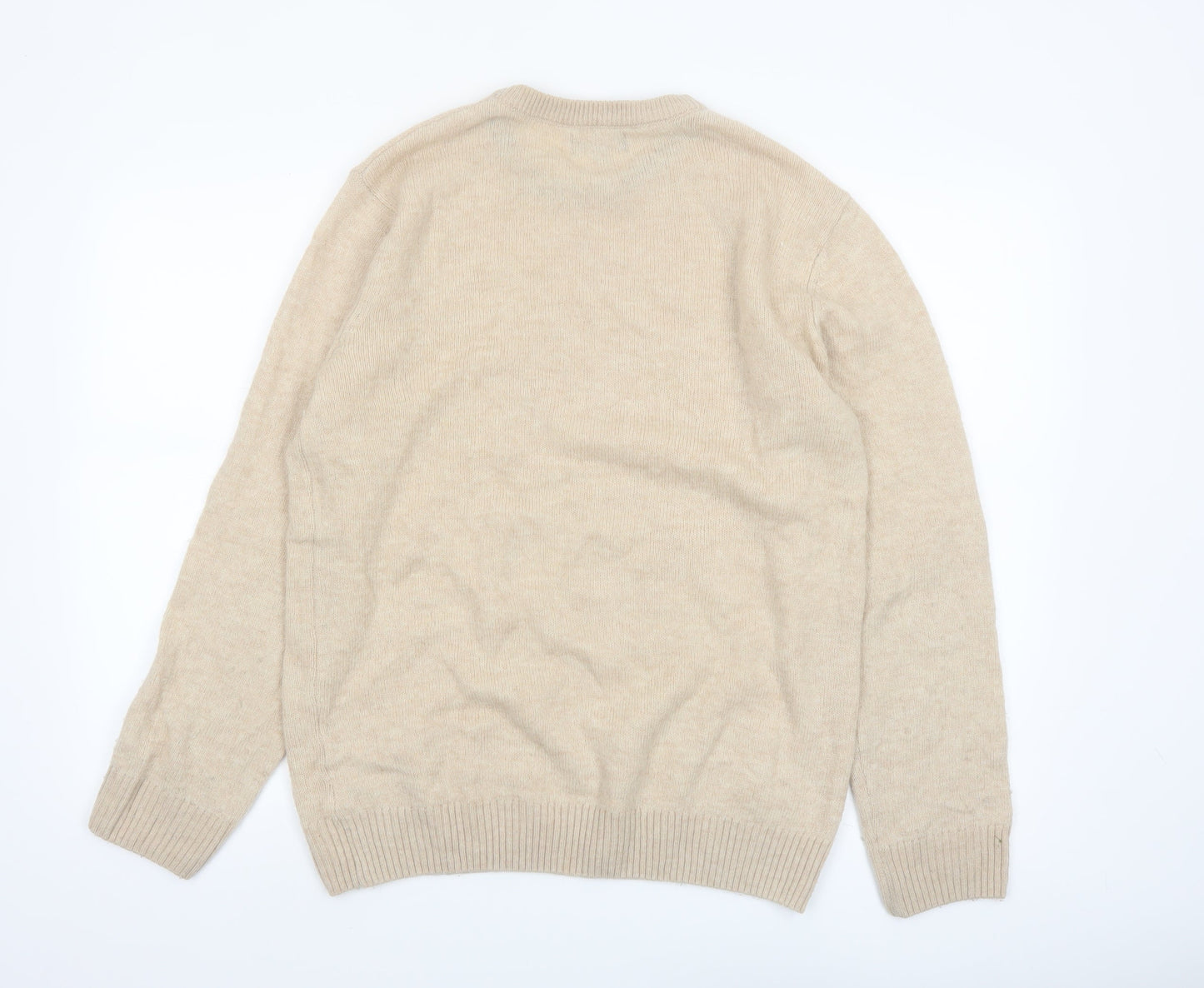 Lincoln Men's Beige Wool Blend Pullover Jumper M