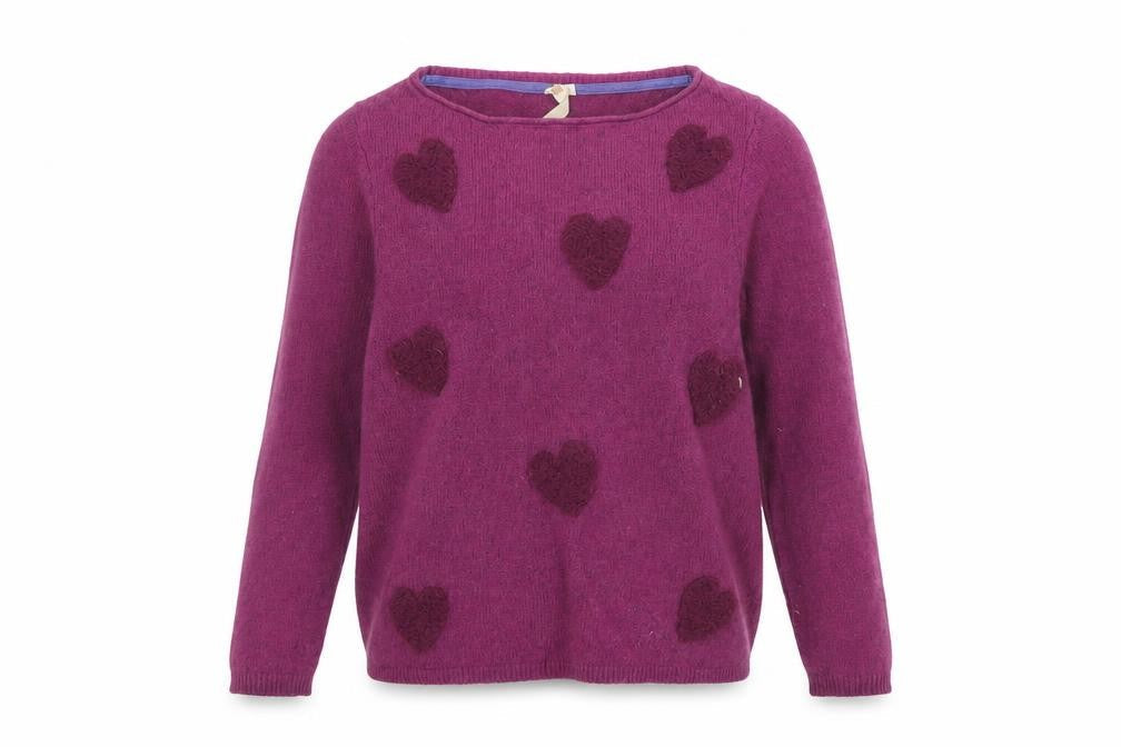 White Stuff Women's Purple Heart Knit Jumper Size 8