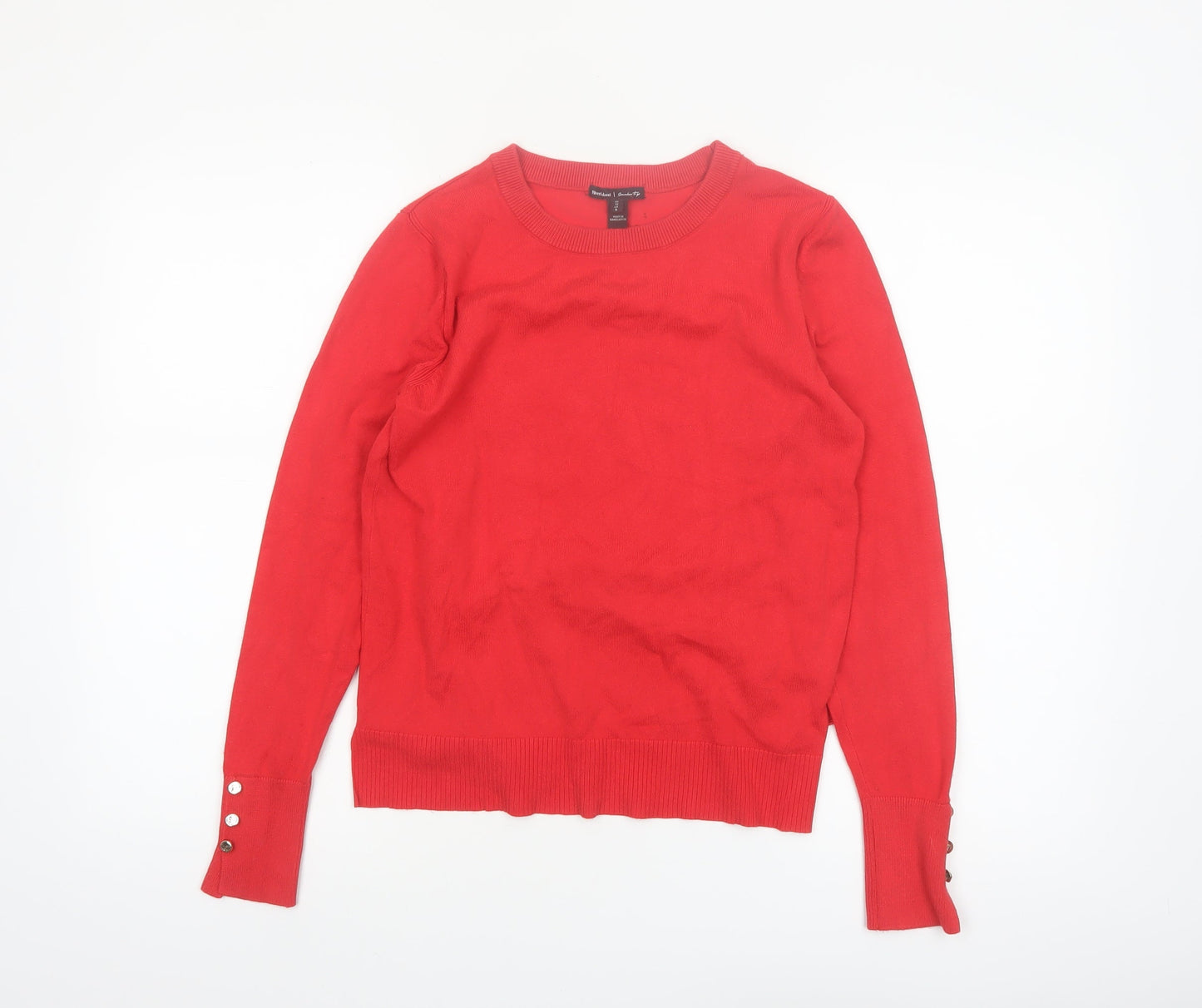 River Island Women's Red Crew Neck Long Sleeve Jumper Size 12