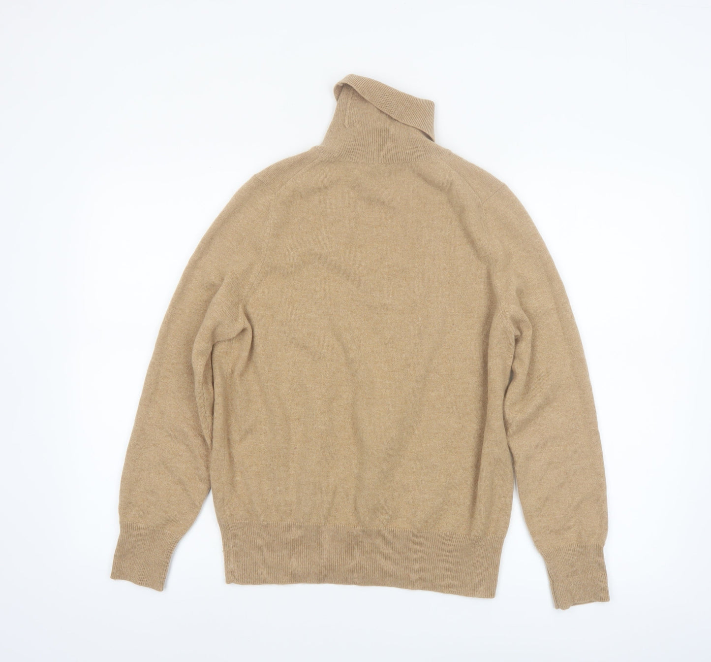 Marks and Spencer Autograph Women Beige Roll Neck Pure Cashmere Jumper Size 14