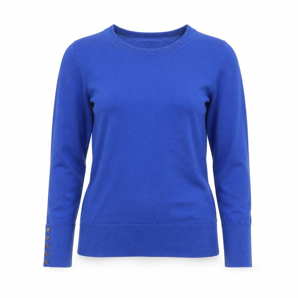 Boden Women Blue Cotton Crew Neck Jumper Medium