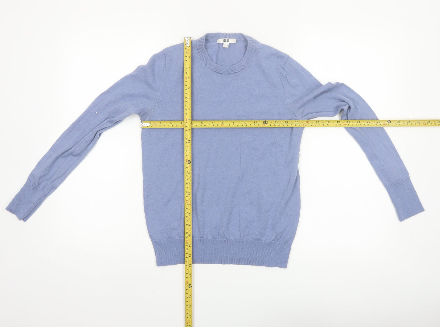 Uniqlo Women Blue Wool Crew Neck Pullover Jumper Size S