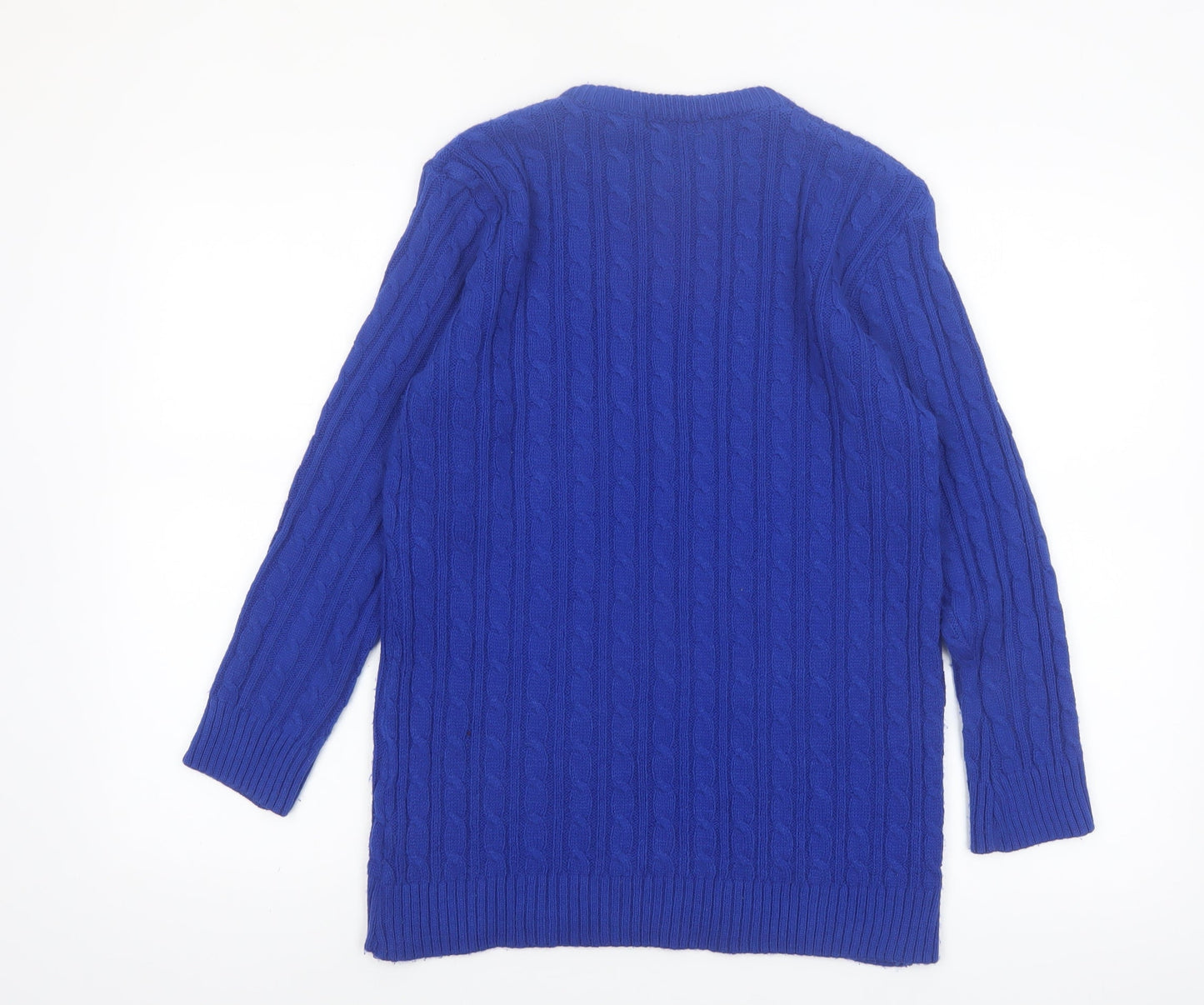 Envy Exclusive Womens Blue Cable-Knit Jumper M/L Acrylic Blend