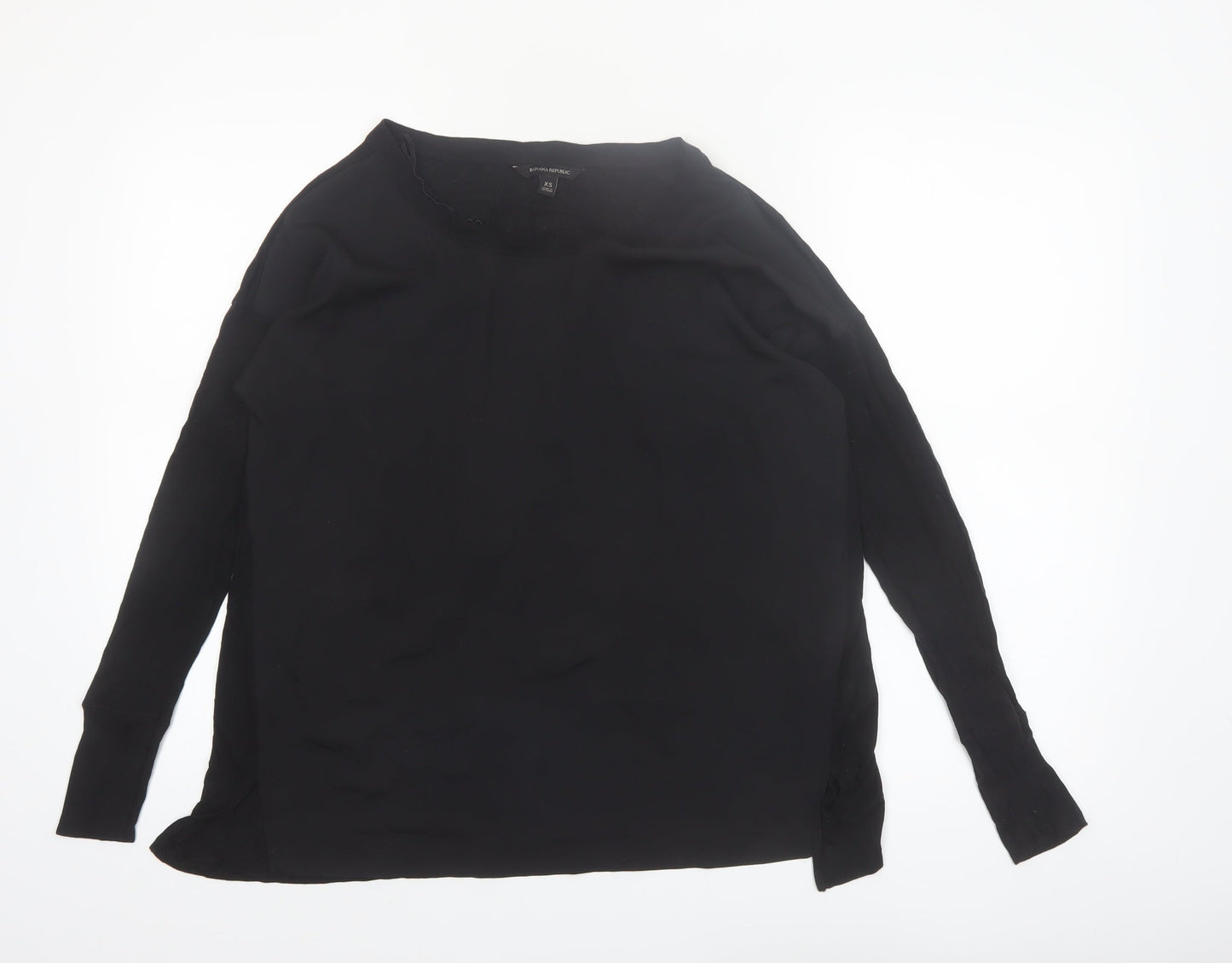 Banana Republic Women's Black XS Long Sleeve Modal Blouse