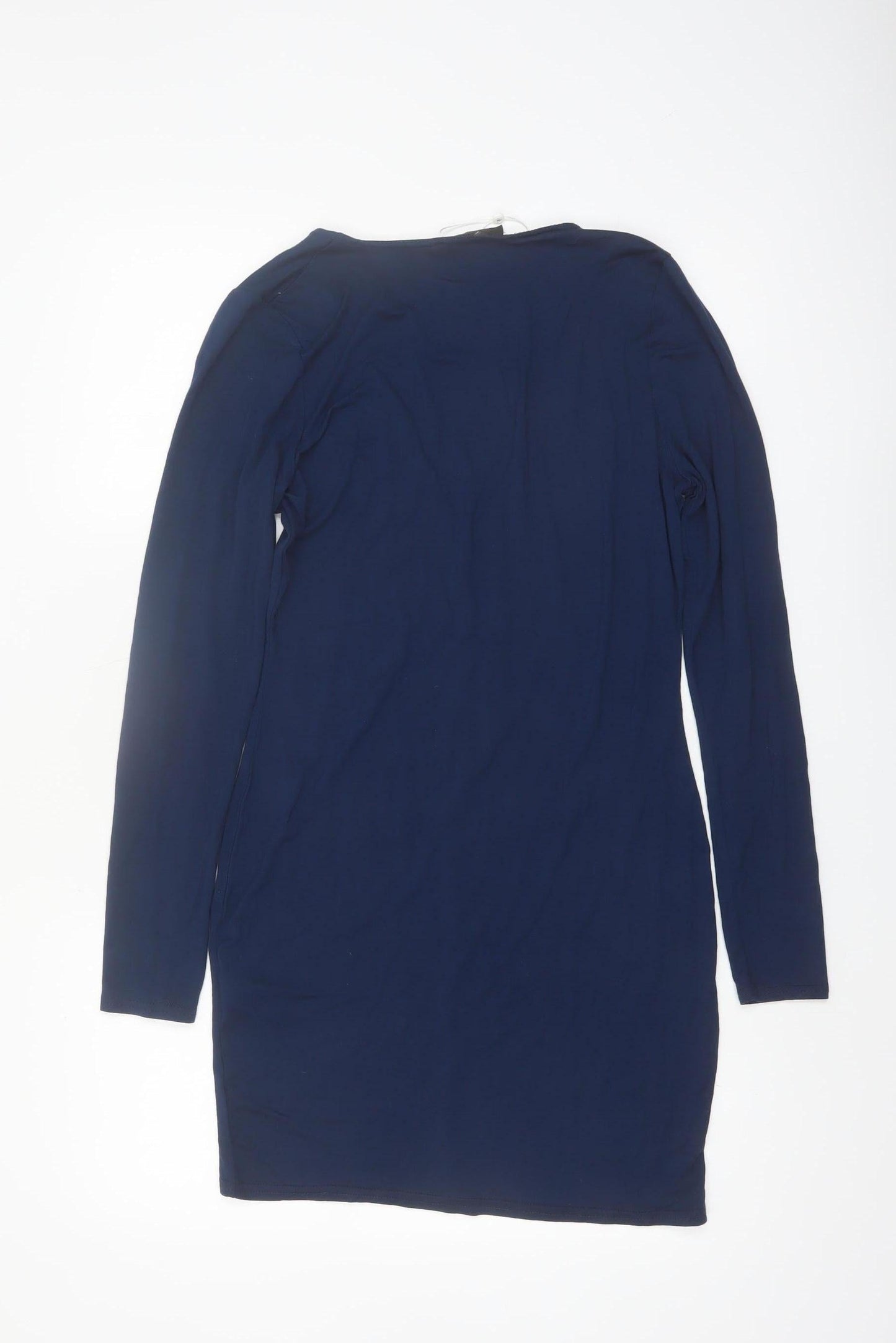 Missguided Women's Blue Size 14 V-Neck Long Sleeve Bodycon Dress