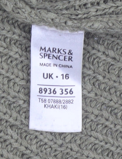Marks and Spencer Women's Green Size 16 Knit Cardigan