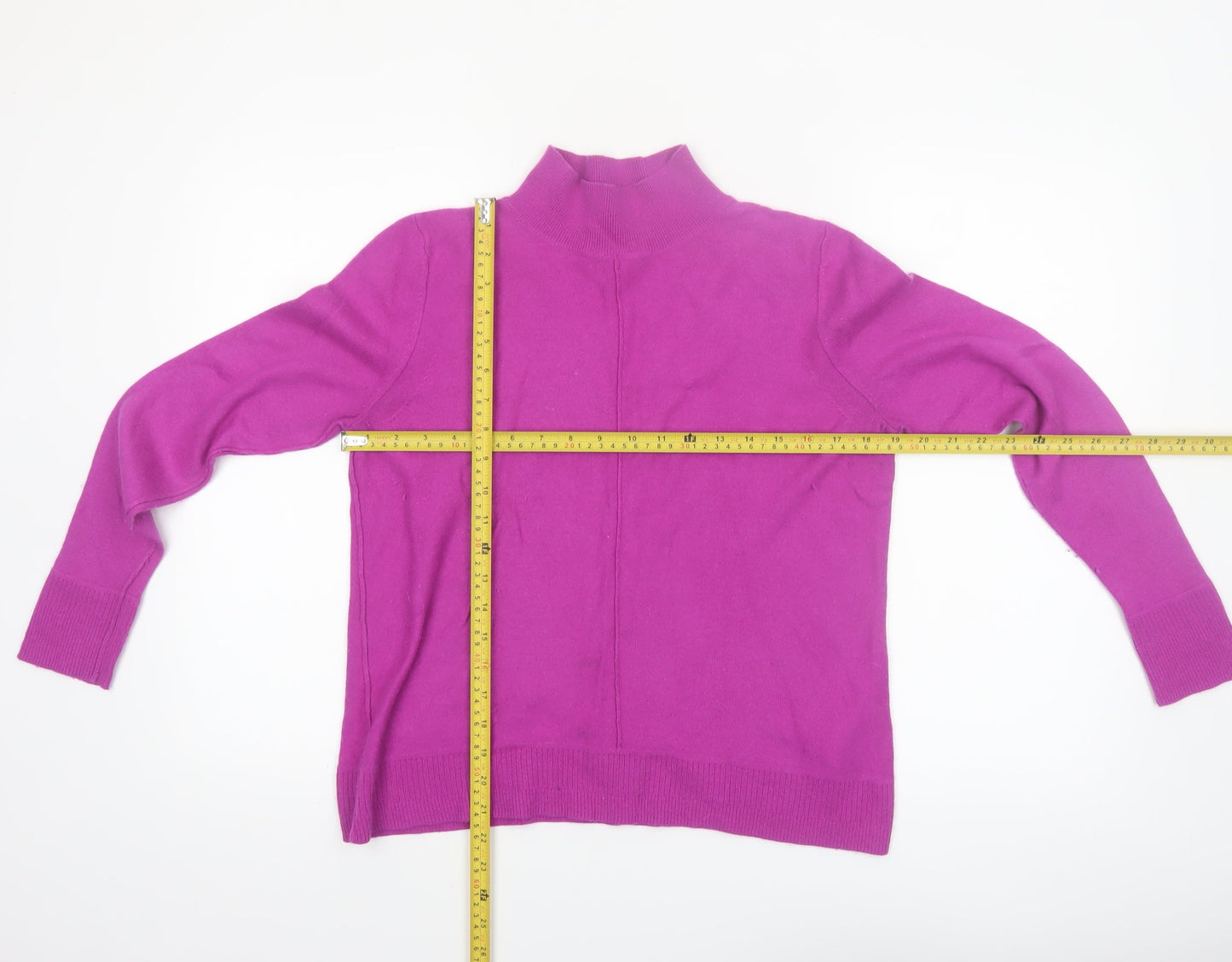 White Stuff Women's Purple Mock Neck Merino Wool Blend Jumper Size 12