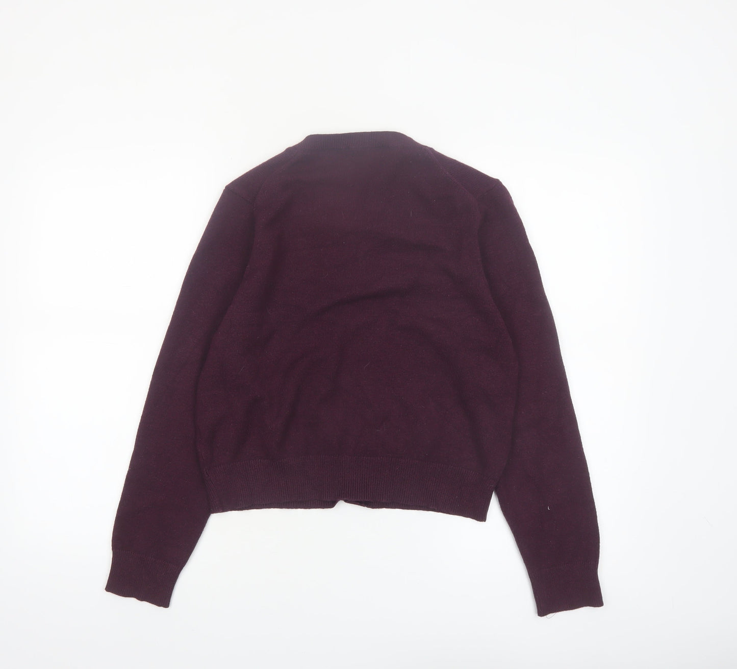 French Connection Women's Purple XL Crew Neck Button Cardigan