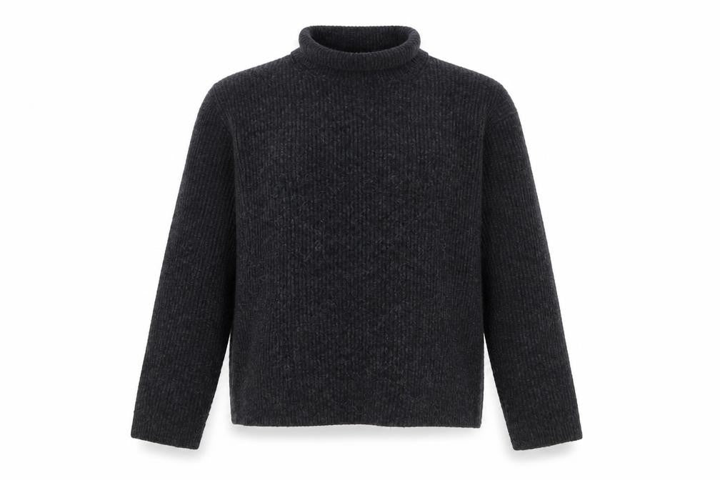 Uniqlo Women Black Roll Neck Ribbed Knit Jumper Size S