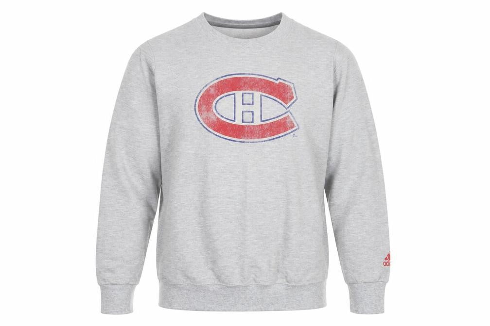 adidas Men’s Grey Graphic Crew Neck Pullover Sweatshirt Size S