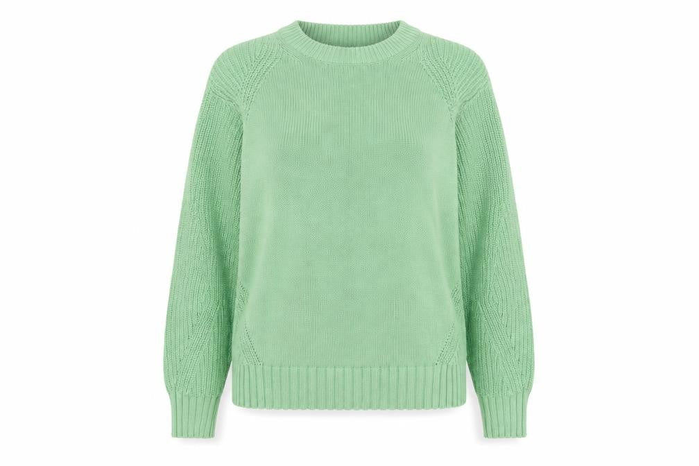 Marks & Spencer Women's Green Cotton Crew Neck Jumper L