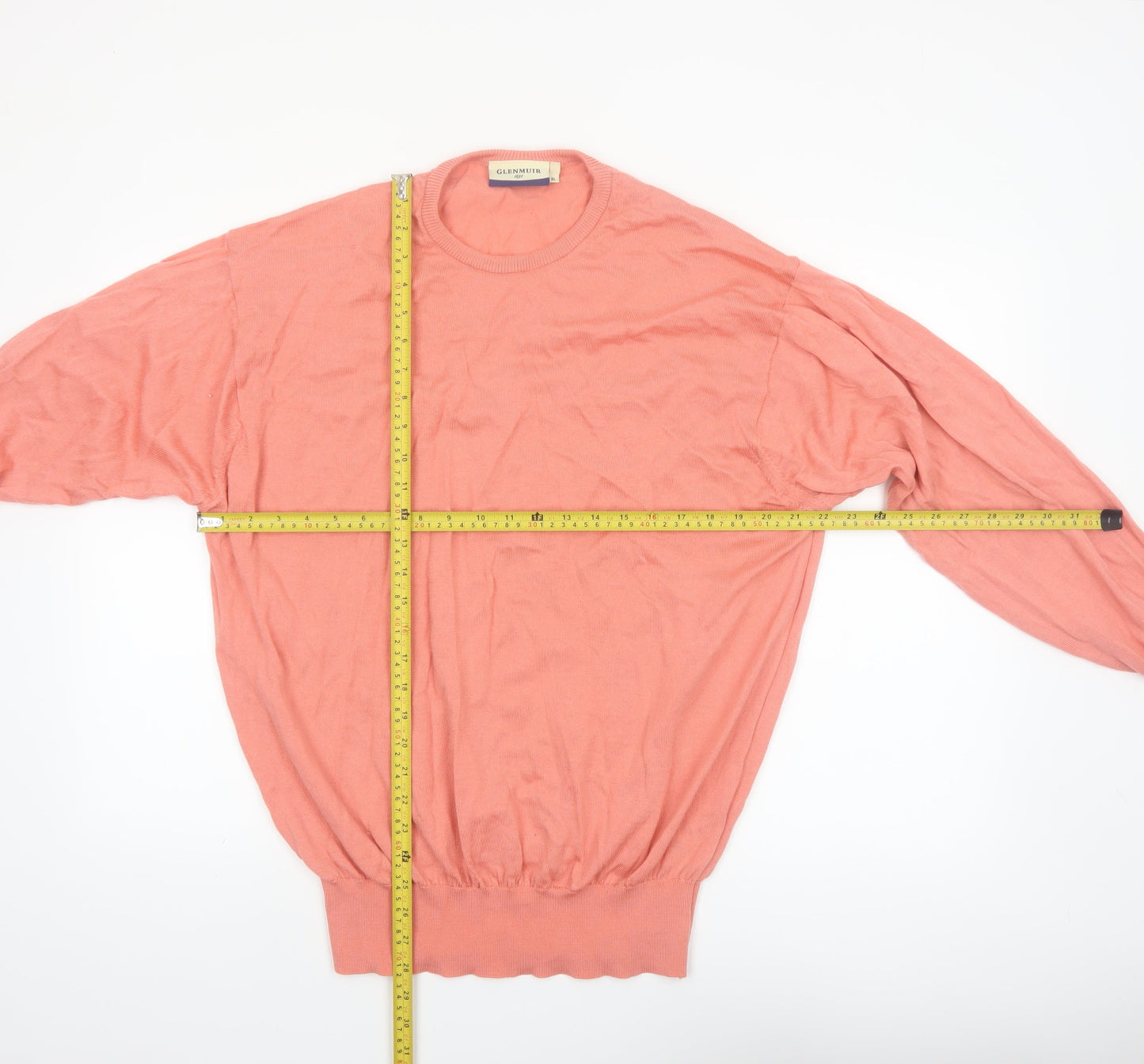 Glenmuir Mens Pink Wool Crew Neck Pullover Jumper XL