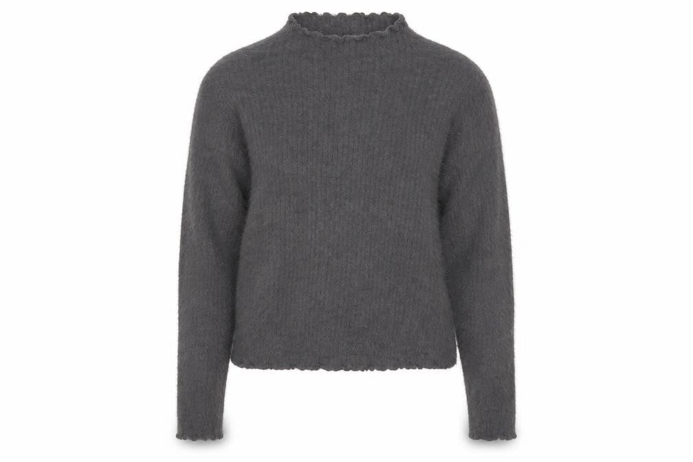 Marks & Spencer Women Grey Size 12 Mock Neck Long Sleeve Jumper