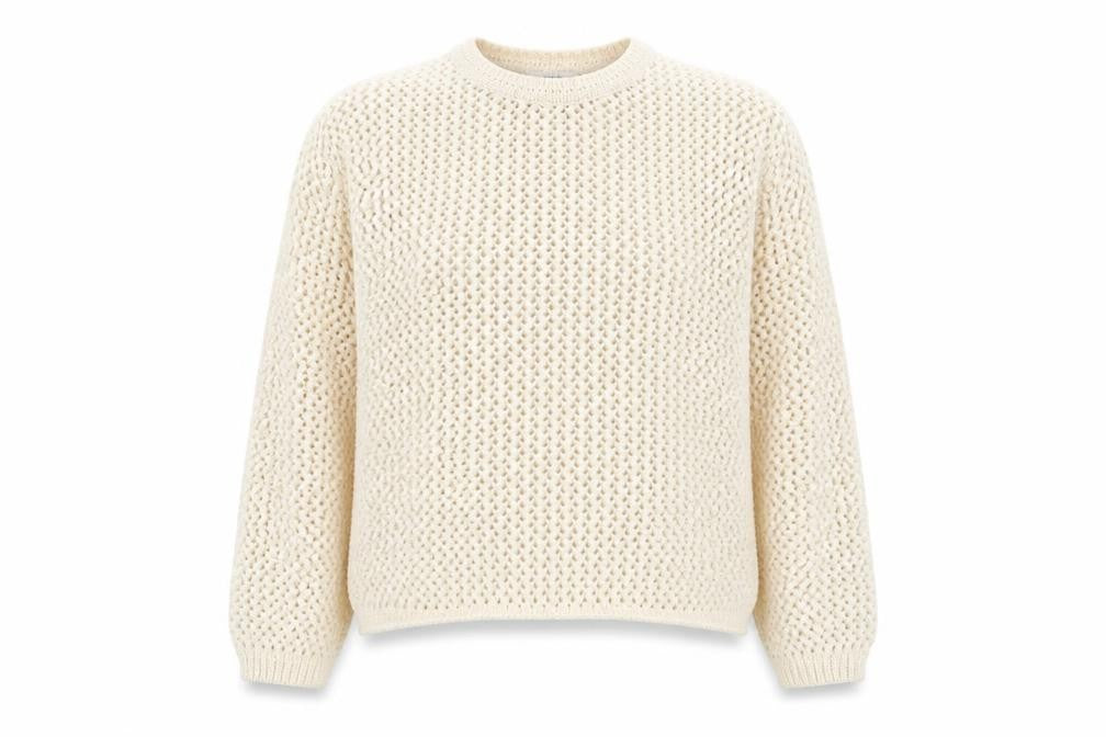 Marks and Spencer Womens Ivory Open Knit Relaxed Pullover Jumper M